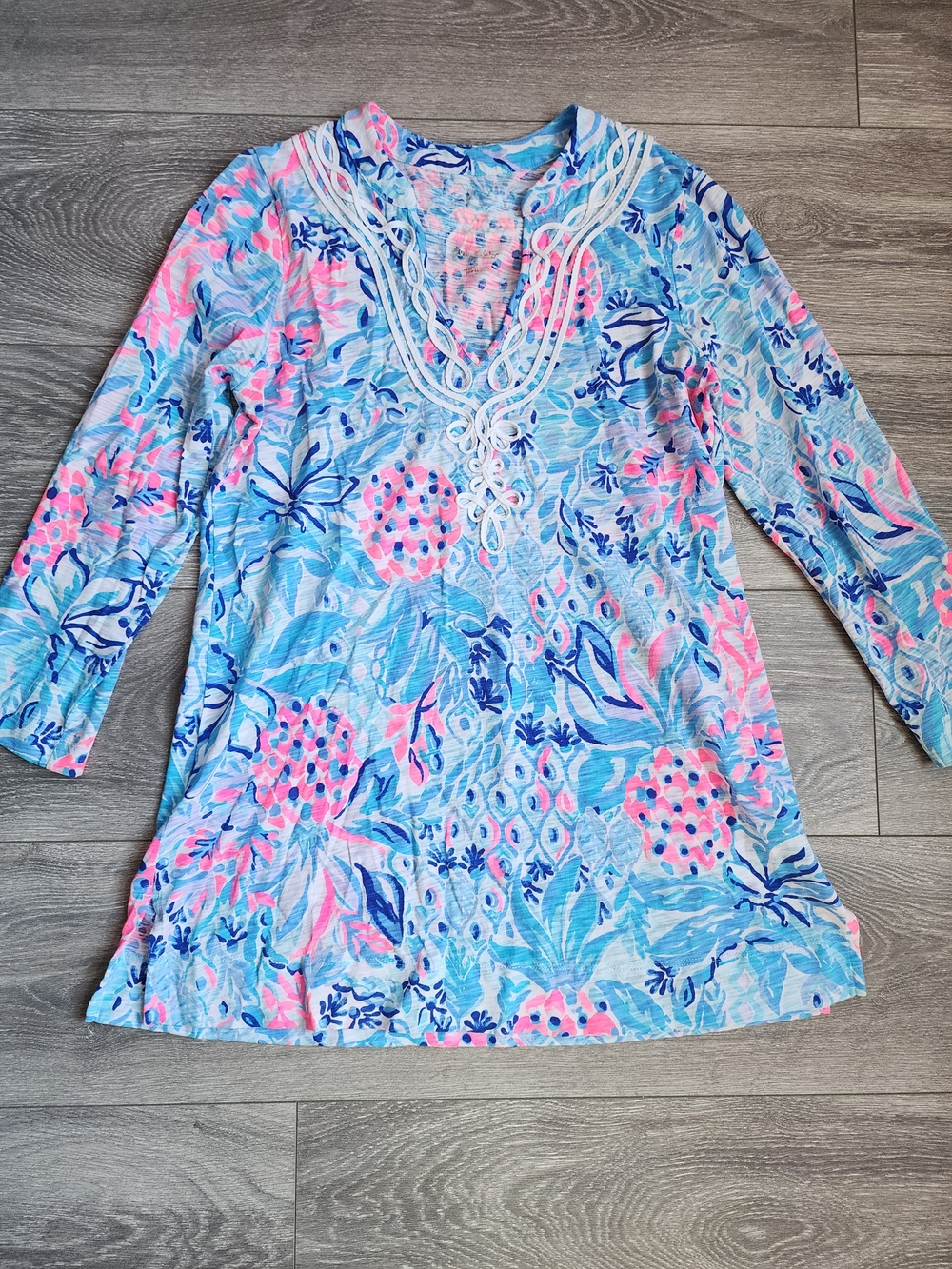 Lilly Pulitzer Kaia Tunic Top - Blue & Pink Size Small